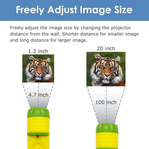 Animal Torch and Projector with 3 Discs 24 Images, Kids Torch for Boys, Animal Toys Small Gifts for Children, Cool Present for Toddler Age 3 4 5 6...