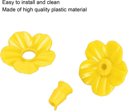 Bird Feeder Replacement Flowers, 30 Sets of Hummingbird Feed Flowers, Unique Shape, Home Decor yellow...