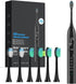 Electric Toothbrush for Adults, Rechargeable Electric Toothbrush with 6 Replacement Brush Heads, 5 Modes with 2 Minutes Smart Timer Reminder (Blac...