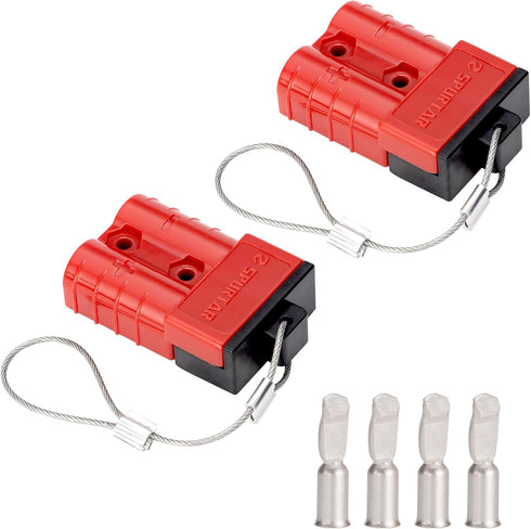 Spurtar 50A Battery Quick Connect/Disconnect, 2Pcs 6 AWG Wire 12-36V Quick Connect Jumper Cables Recovery Kit for Car ATV Lifts Motors Trailer Tow...