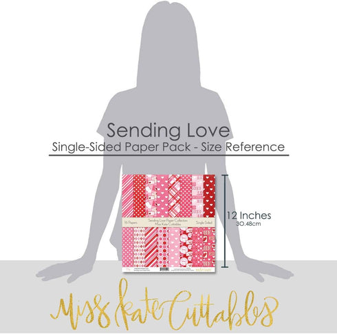 Pattern Paper Pack - Sending Love - Scrapbook Premium Specialty Paper Single-Sided 12"x12" Collection Includes 16 Sheets - by Miss Kate Cuttables...