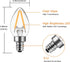DORESshop C7 Mini Candelabra LED Bulb, LED Filament Night Bulb, Christmas Light Bulbs, 2W (20W Equivalent), E12 Candelabra Base, No Dimmable, Perf...
