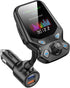 Bluetooth FM Transmitter for Car,YIBECAR Bluetooth Car Adapter Car Kit with 1.8" Color Display Supports Hands-Free Call AUX in/Out SD/TF Card USB ...
