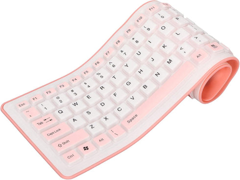 103 Keys Foldable Silicone Keyboard,Wired USB Silicone Keyboard Silent Keyboard Soft Touch Keyboard Waterproof Rollup Keyboard for PC Laptops()...