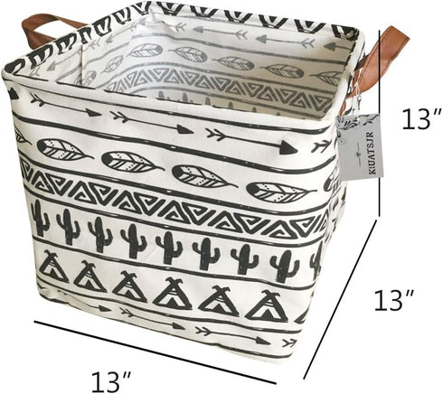 Storage Basket Fabric Organizer Bin for Toys, Books, Clothes, Pets,Perfect for Bedroom/Office/Nursery/Shelves (Black)...