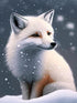 MOER SKY White Fox in Snow Diamond Painting Kits, Fox Animal Diamond Painting 5D Round Diamond Cross Stitch Adult Children Family Easy Interactive...