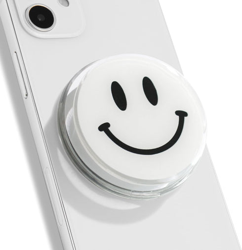 Magsafe Compatible Mobile Phone Grip Stand Holder Cute Smile Face Shape Expandible Collapsible for Kindle Smartphone Tablet Cell Phone Accessory (...