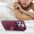 for iPhone 15 Pro Case with Card Holder for Women,iPhone 15 Pro Phone Case with Strap,Crossbody Lanyard,Ring Stand,Snap Clasp,Cute Wallet Case 6.1...