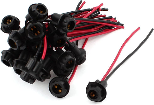 uxcell 20Pcs T10 194 168 W5W Rubber Bulb Socket Lamp Extension Holder Connector DC 12V...