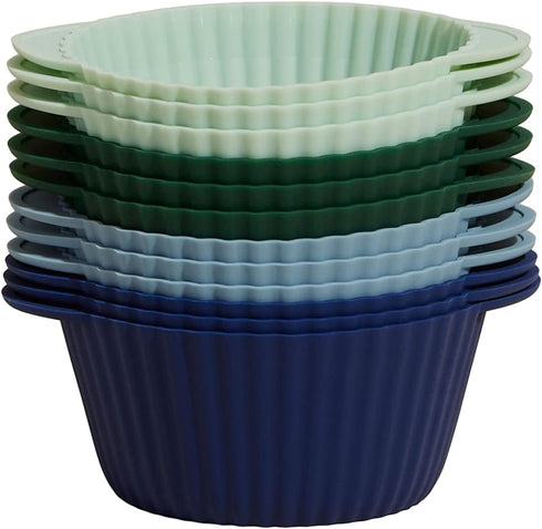 GIR: Get It Right Premium Silicone Cupcake Liners - Reusable Non-stick Baking Cups - 12 Pack, Frosty Mint...