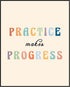 Posterizer 1 pcs-Motivational Rainbow classroom quote-practice makes progress-Motivational & Inspirational Art-Teachers & Classrooms-Decor for Hom...