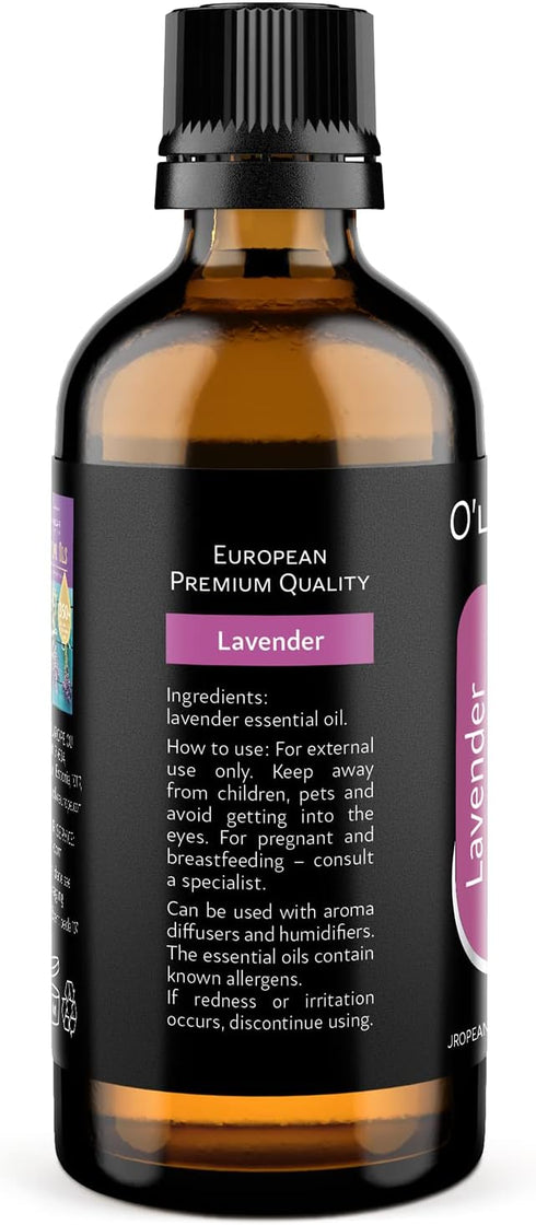 Pure Lavender Essential Oil by O'linear - Tension Relief Lavender Oil for Diffuser & Humidifier - Perfect Bedroom Essential for Deep Dreams - Lave...
