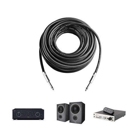 2Pcs 3 Feet Professional 1/4" to 1/4" Speaker Cables, Pair 3 ft 12 Gauge 1/4 Male Inch Audio Amplifier Connection Heavy Duty Cord Wire...