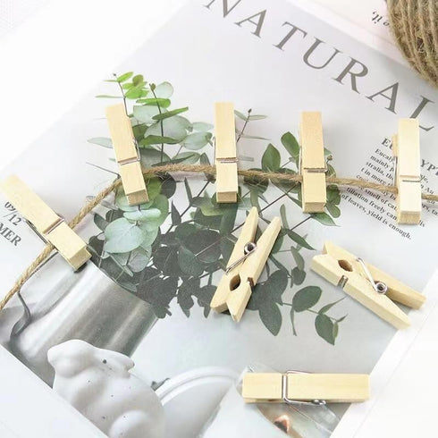 Durable Mini Wooden Clothespins for Crafts: Versatile 1-Inch Size, Pack of 100 - Ideal for DIY Projects, Photos, and Home Decor...
