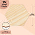 Bright Creations 15 Pack Unfinished Wooden Hexagon Cutouts for Crafts, 1/4" Thick for Wood Burning, Engraving (4 x 4 in)...