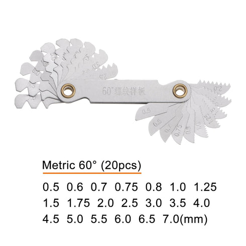 Metric 0.5-7 Screw Thread Pitch Gauge Tool Pitch Cutting Gauge Caliper Gauges Measuring Tool for Industrial Measurement...
