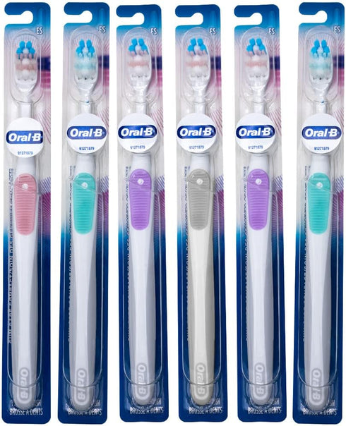 Oral-B Gum Care Extra Soft Toothbrush for Sensitive Teeth and Gums, Compact Small Head, (Colors Vary) - Pack of 6...