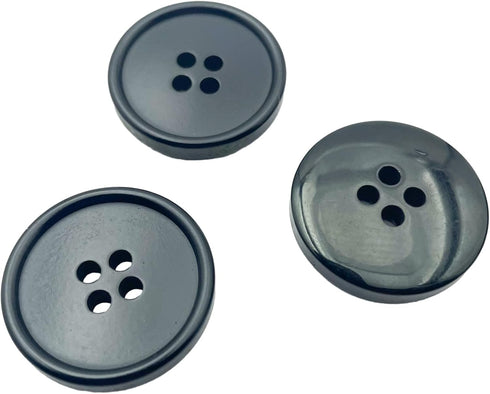 Buttons 1 Inch (1") 4 Hole 20 Pieces - Black - Sewing Crafts Replacement Button -Perfect for Crafts, Coats, Shirts, Pants, Shorts, Cardigans, Blaz...