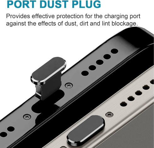 4 Pack iPhone Dust Plug?Aluminum Alloy iPhone Port Plug Lightning Port Plug with Phone Speaker Cover Compatible with iPhone 14, 13,12,11, Pro, Max...