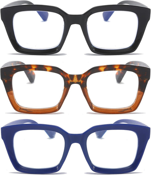 DXYXYO Reading Glasses 2.0 Women Blue Light Blocking Mens Oversized Rectangle Computer Readers 3 Pack Retro Fashion Oprah Style Square...