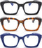 DXYXYO Reading Glasses 2.0 Women Blue Light Blocking Mens Oversized Rectangle Computer Readers 3 Pack Retro Fashion Oprah Style Square...