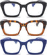 DXYXYO Reading Glasses 2.0 Women Blue Light Blocking Mens Oversized Rectangle Computer Readers 3 Pack Retro Fashion Oprah Style Square...