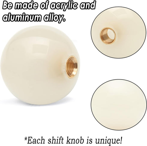 Round Ball Shift Knob Universal Luminous Gear Shift Knob 5 6 Speed for Manual Automatic Vehicles with Adapters (Cream to Blue)...