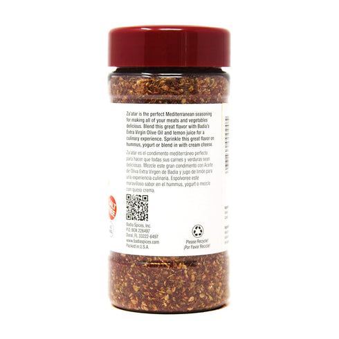 Badia Za'atar Mediterranean Seasoning Blend, 4 oz - Sesame Seeds, Sumac, Spices, Salt Free, Kosher, Halal, No MSG, Gluten Free...