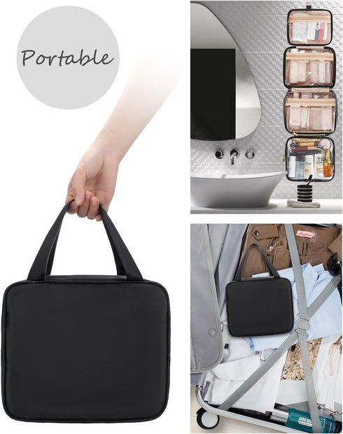 Hanging Toiletry Bag Travel Makeup Bag TSA Approved Clear Bag for Toiletries Waterproof Cosmetic Bag Toiletry Bag for Women Men Travel Toiletry Or...