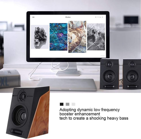 Computer Speakers, Heavy Bass Computer Speakers HiFi Sound Computer Subwoofer with Non-Slip Mat Suitable for TV, Computer, Tablet PC, Phone and Ot...