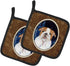 Caroline's Treasures SS8447PTHD Starry Night English Bulldog Pair of Pot Holders Kitchen Heat Resistant Pot Holders Sets Oven Hot Pads for Cooking...