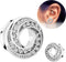 Pair of Stainless Steel Rhinestone Crystal Ear Tunnel Plugs Gauges Expanders Cubic Zirconia Body Piercing Earrings Plug Fashion Jewelry Gifts for ...