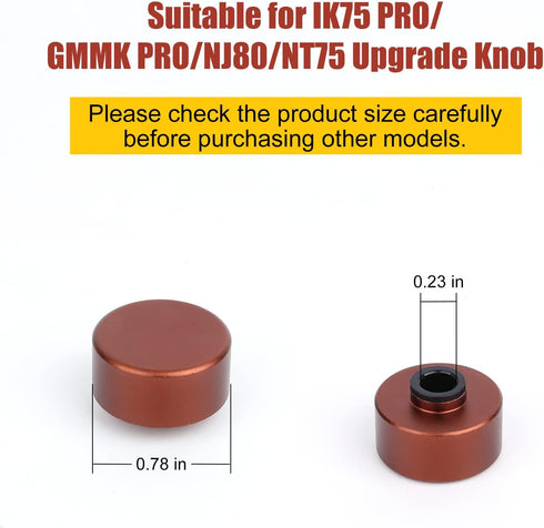 Keyboard Knob Accessories, Suitable for IK75 PRO/GMMK PRO/NT75 Upgrade Knob, Titanium Alloy, Bright and Shiny, Mechanical Keyboard Upgrade Accesso...