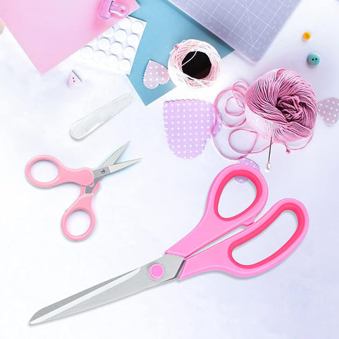 Pink Scissors for Office Home School Craft Sewing Fabric Supplies, 8 Inch/3.5 Inch...