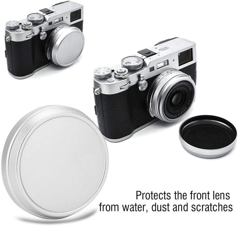 Professional Lens Metal Front Cap Portable Universal Single Lens Cover for Fujifilm X100 X100S X100T Photography Accessory(Sliver)...