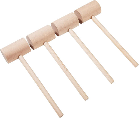4Pcs Wooden Hammers, Natural Hardwood Crab Lobster Seafood Mallets...