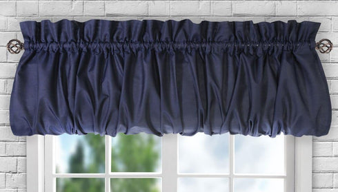 Ellis Curtain Stacey Sheer Balloon Valance, 60" x 15", Navy...