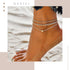 YBSHIN Boho Layered Anklets Silver Heart Ankle Bracelet Beach Foot Chain for Women...