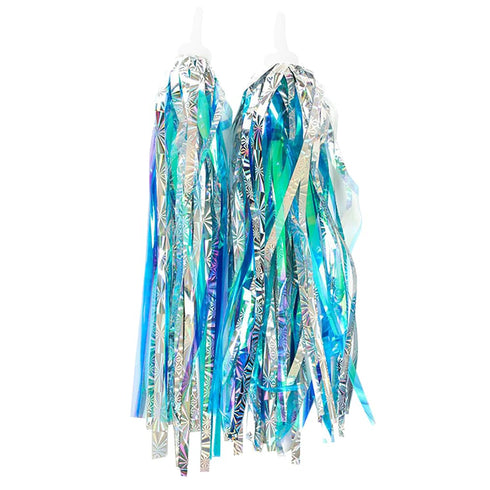 2 Pcs Bike Handlebar Scooter Streamers Bicycle Tassel Ribbon Bike Cycling Streamers Bike Grips Ribbon Colorful Bicycle Ribbons for Girls Boys Blue...