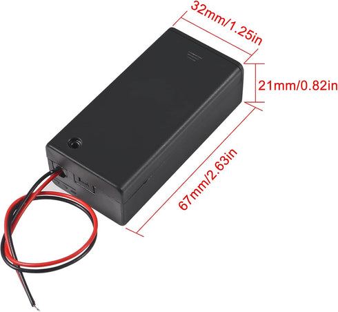 8pcs 9V Battery Holder 9V Battery Holder with Switch 9V Battery Case with Switch 9V Battery Case Holder with Cover Storage Case Holder...