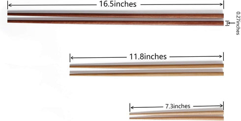 Donxote Wooden Noodles Kitchen Cooking Frying Chopsticks 16.5 Inches Brown Extra Long Set of 2 Pairs...