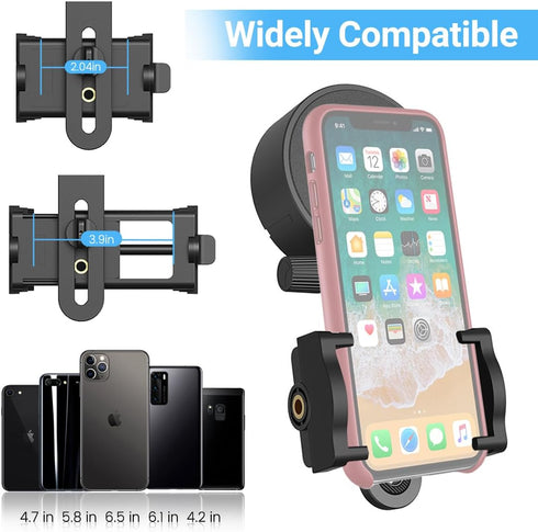 Adjustable Phone Scope Mount, Universal Telescope Phone Adapter, Phone Attachment for Binoculars, Monocular, Spotting Scope,Fits 4.2-7" Cell Phone...