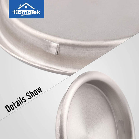 HOMOTEK Closet Door Finger Pull 2-1/8”, Easy Snap in Installation, Satin Nickel Finish, No Nail Require, Fits a 5/16”Depth x 2-1/8" Diameter Openi...