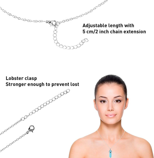 12 Pieces Hexagonal Chakra Crystal Bullet Shape Gemstone Pendant Necklaces Pointed Quartz Stone Chain Necklaces Artificial Stone with Storage Bag ...