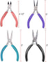 Anezus 4Pcs Jewelry Pliers Tool Set Includes Needle Nose Pliers, Round Nose Pliers, Wire Cutters and Bent Nose Pliers for Jewelry Beading Repair M...