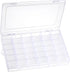 1 Pack 36 Grids Clear Plastic Organizer Box with Adjustable Dividers, Small Craft Organizers and Storage, Compartment Container for Bead, Nail, Je...