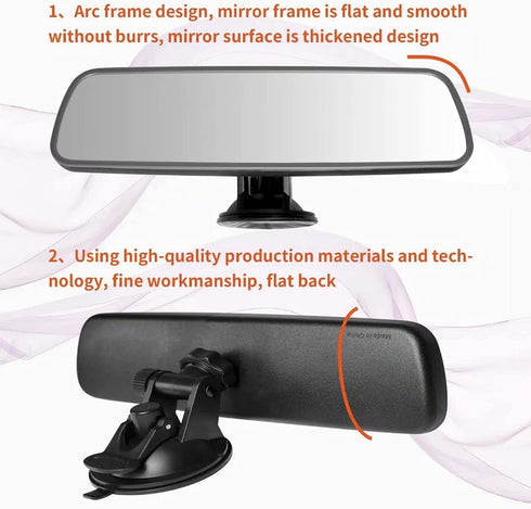 Rear View Mirror Suction Cup Rearview Mirror Universal Thickened Interior Rearview Mirror Wide Angle rearvier View Mirror for cars vehicles SUV Tr...