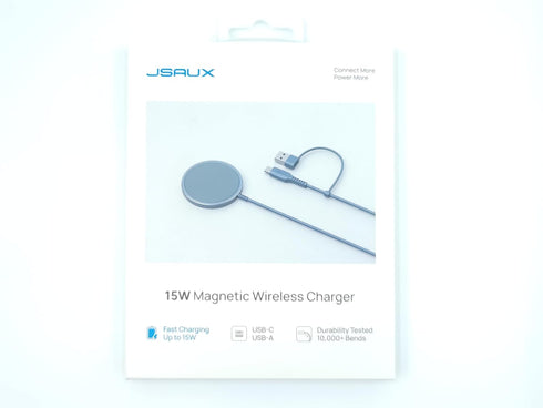 JSAUX Magnetic Wireless Charger Compatible for MagSafe Charger/iPhone 15/15 Pro/15 Plus/15 Pro Max/14/14 Pro/14 Plus/14 Pro Max/13/13 Pro/13 Pro M...