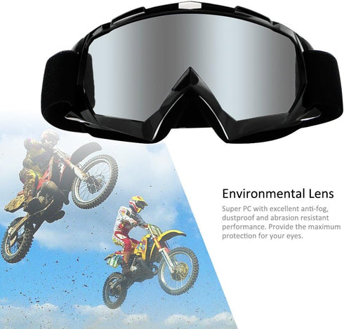 Motorcycle Goggles Dirt Bike Goggles Anti UV Safety Goggles Anti Scratch Motocross Goggles Dustproof Motorcycle Glasses Motorbike Goggles for Cycl...