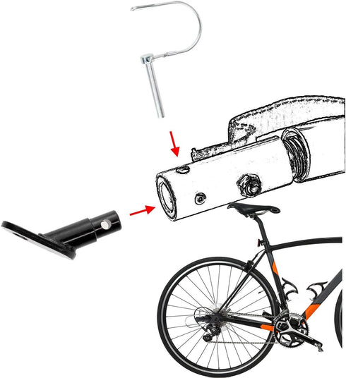 Fat-Cat Bicycle Rear Racks Steel Bicycle Trailer Hitch Mount Adapter Replacement Most Bike Cycling Rear Carrier Mount Bike Accessory...